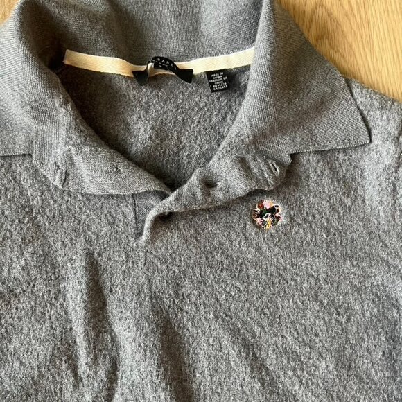 Ted Baker Small Merino Wool Lightweight Polo Sweater Crest Detail logo - Picture 7 of 8